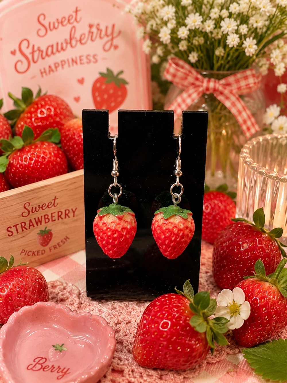 Strawberry Drop Earrings